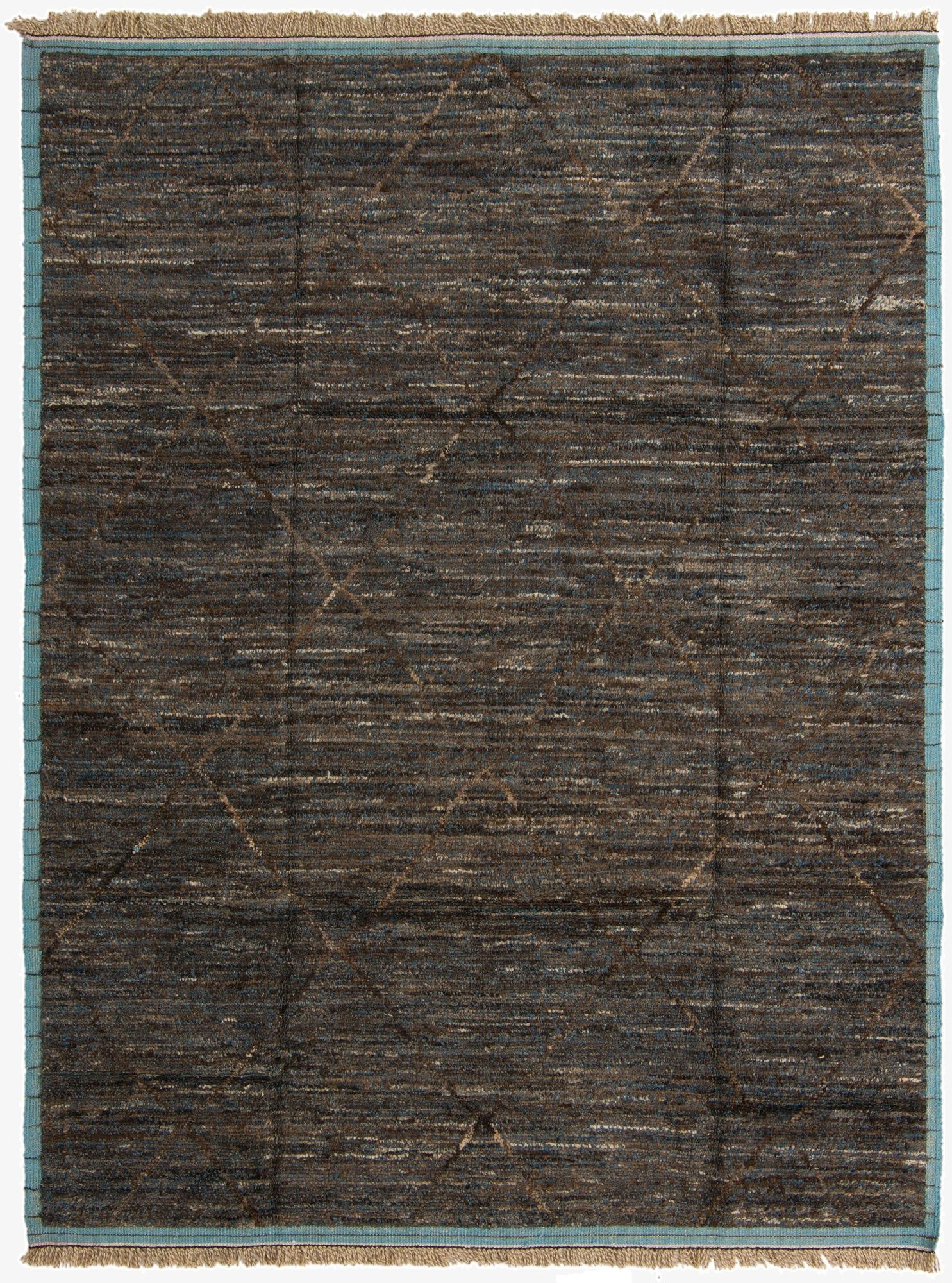 8' x 10' 6  Hand Knotted Moroccan Wool Rug