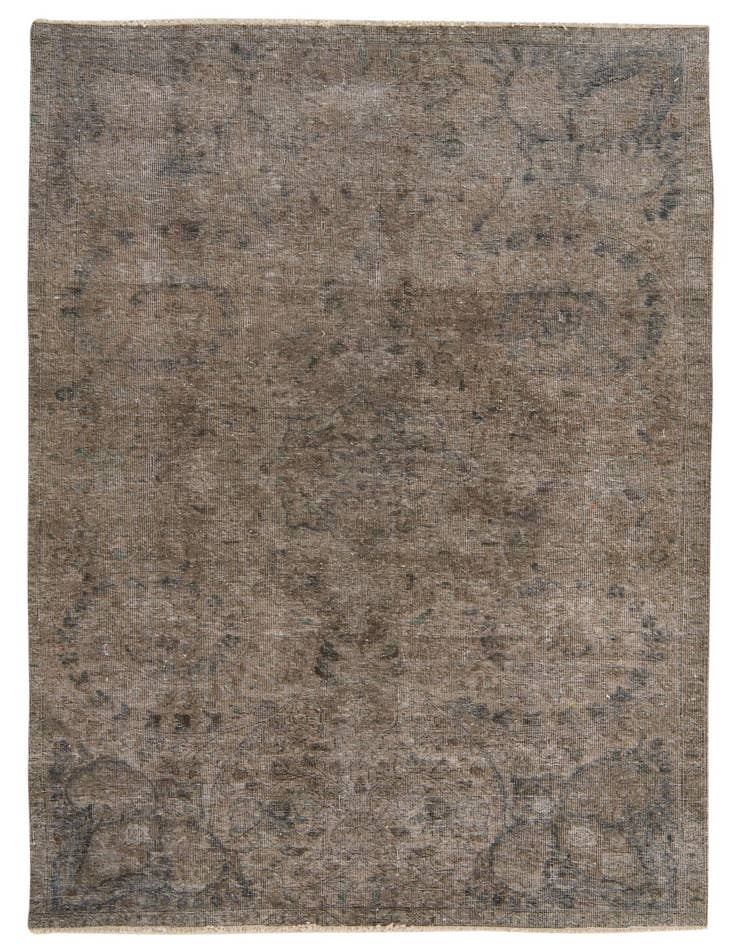 Detail image of 4' 8 x 7' 9 Hand Knotted Ultra Vintage Persian Wool Rug