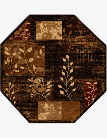 Brown Cafe Octagon Rug