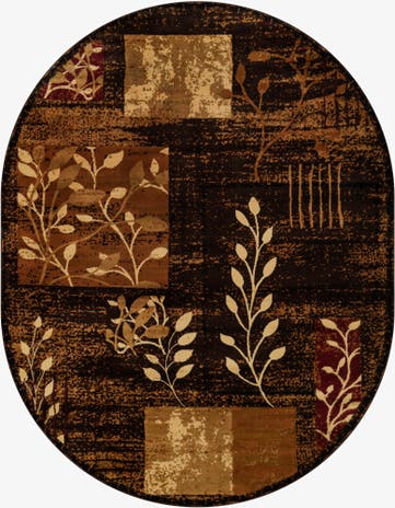 Brown Cafe Oval Rug