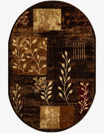 Brown Cafe Oval Rug