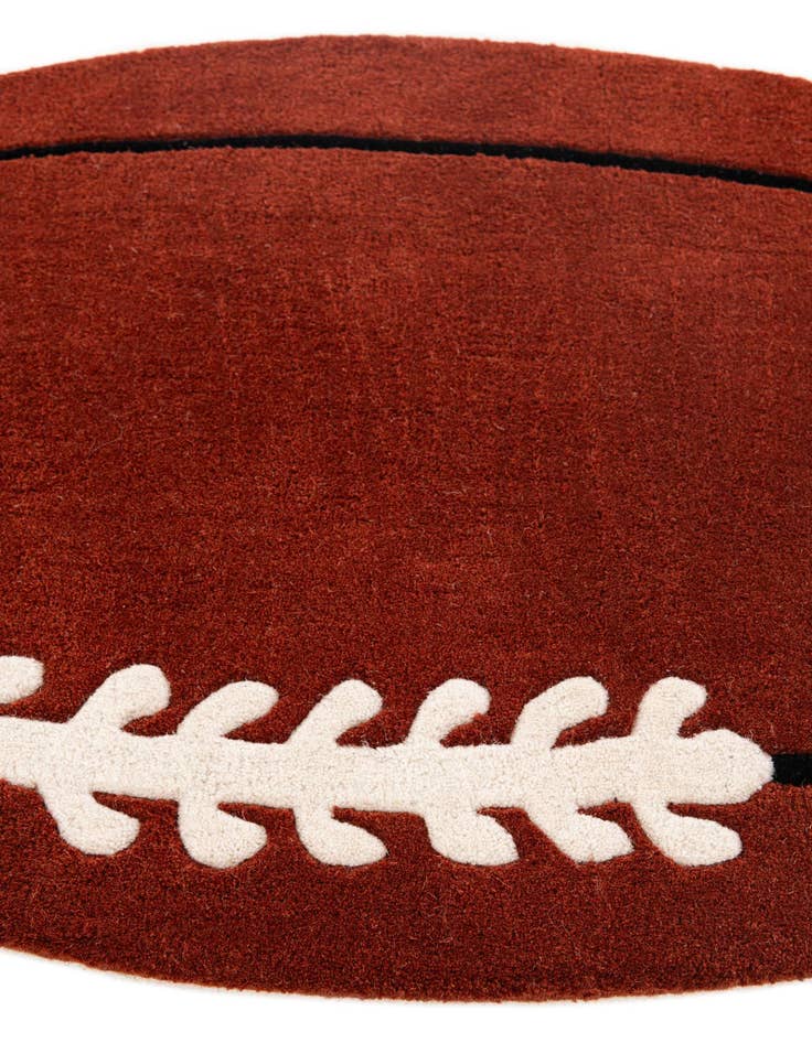 Detail image of 2' 4 x 4' Playtime Kids Wool Oval Rug
