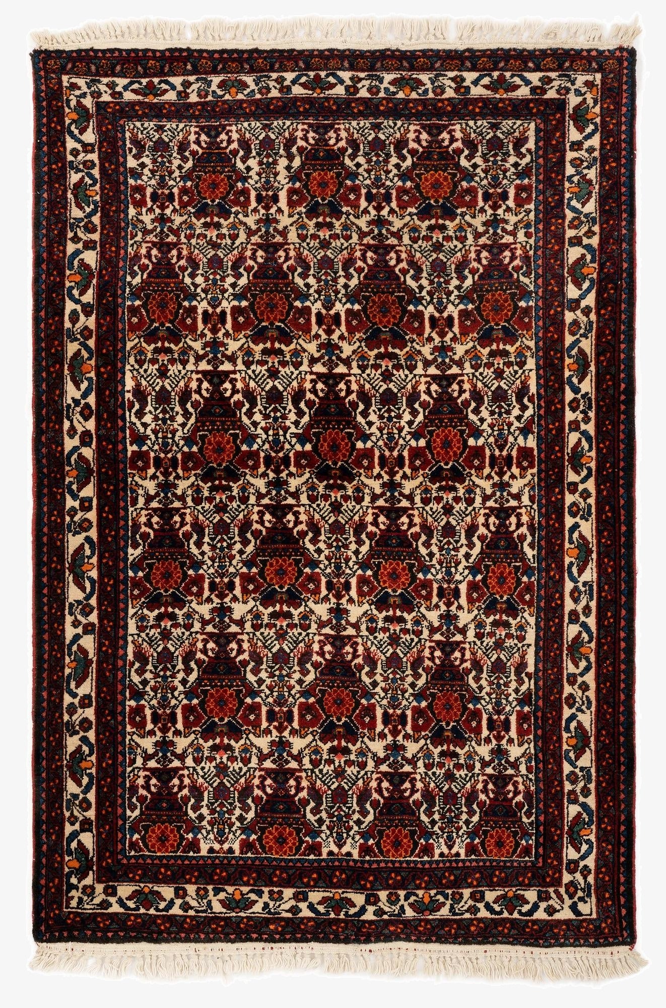 3' 7 x 5' 1  Hand Knotted Abadeh Persian Rug