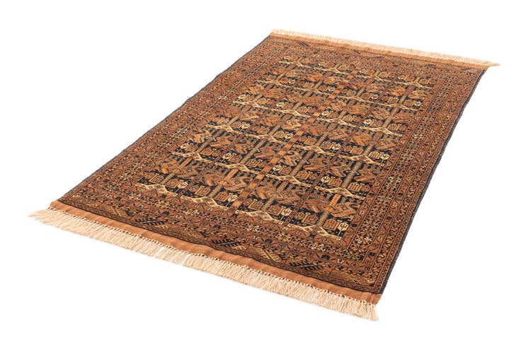 Detail image of 4' x 6' 2 Hand Knotted Afghan Akhche Wool Rug