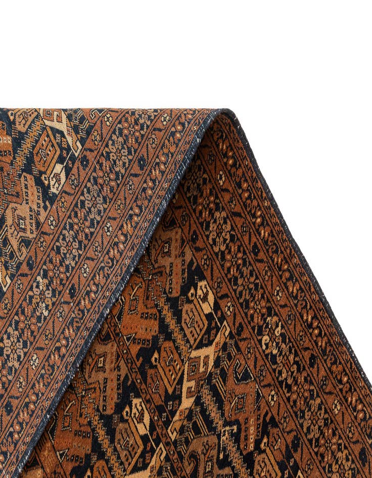 Detail image of 4' x 6' 2  Hand Knotted Afghan Akhche Wool Rug