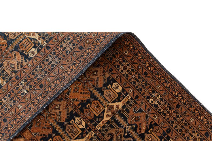 Detail image of 4' x 6' 2 Hand Knotted Afghan Akhche Wool Rug