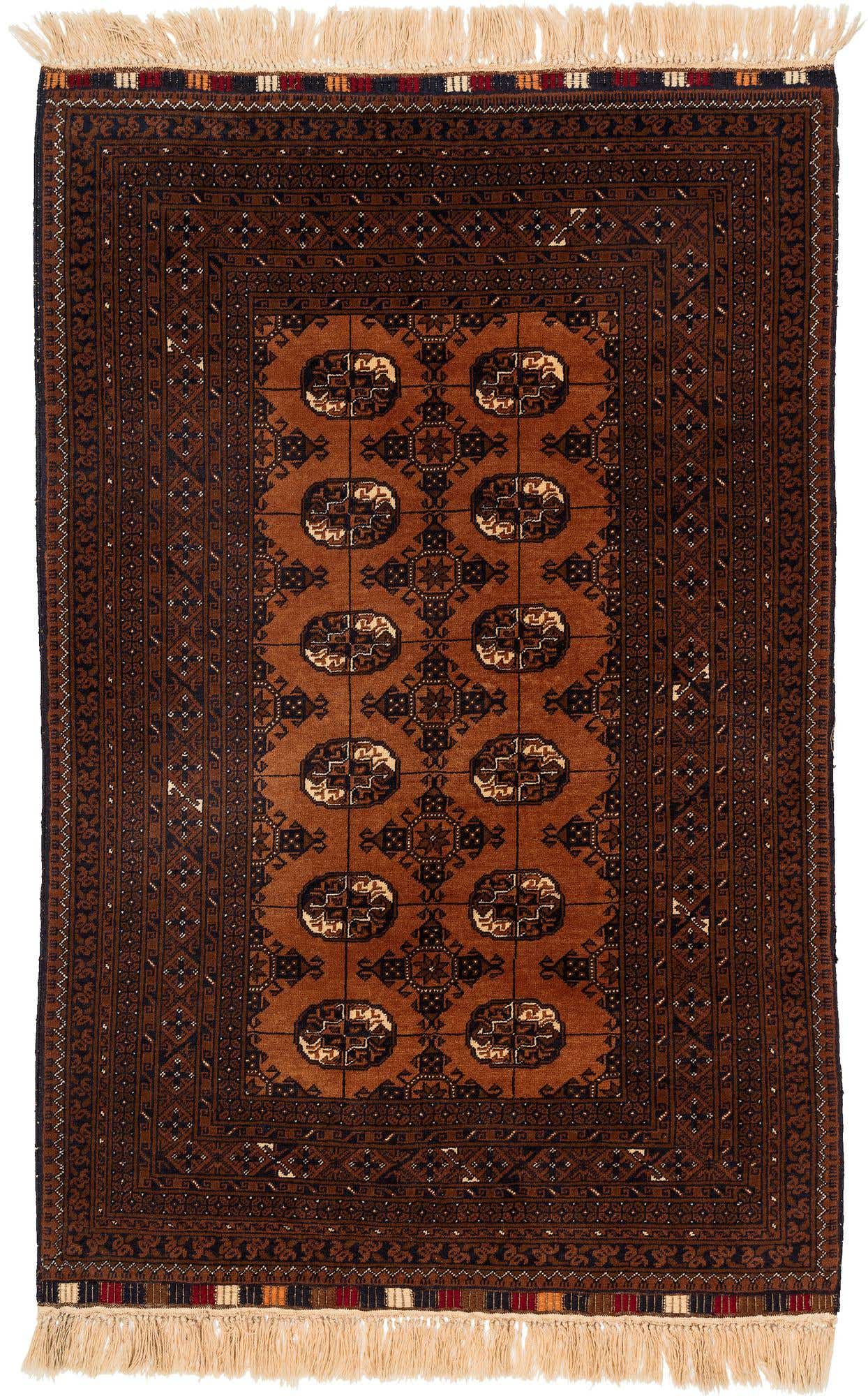 3' 10 x 6' Hand Knotted Afghan Akhche Wool Rug