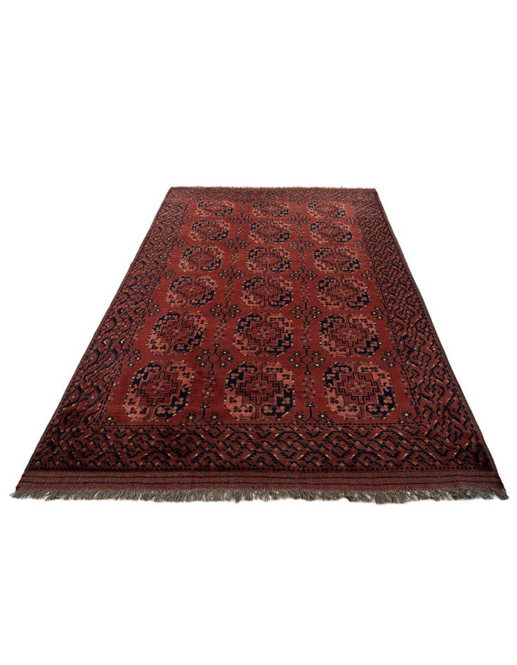Detail image of 6' 7 x 9' 10 Hand Knotted Afghan Akhche Wool Rug