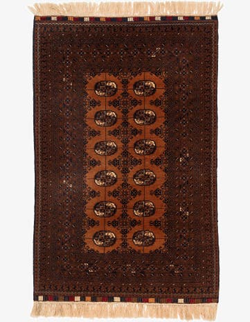 3' 10 x 6' Hand Knotted Afghan Akhche Wool Rug
