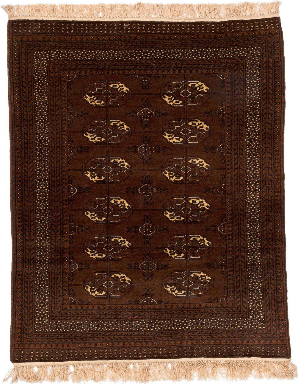 3' 4 x 6' 5 Hand Knotted Afghan Ersari Wool Rug