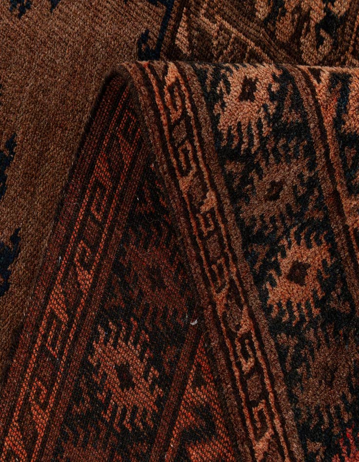 Detail image of 4' 4 x 7'  Hand Knotted Afghan Ersari Wool Rug