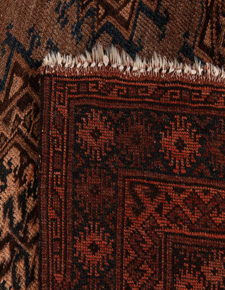 Detail image of 4' 4 x 7'  Hand Knotted Afghan Ersari Wool Rug