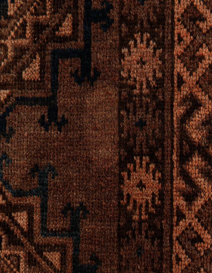 Detail image of 4' 4 x 7'  Hand Knotted Afghan Ersari Wool Rug