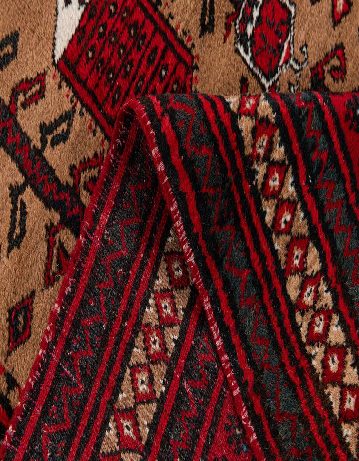 Detail image of 2' 9 x 4' 4  Hand Knotted Afghan Ersari Wool Rug