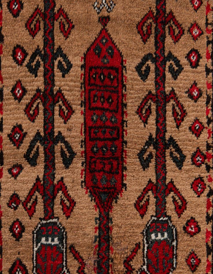 Detail image of 2' 9 x 4' 4  Hand Knotted Afghan Ersari Wool Rug