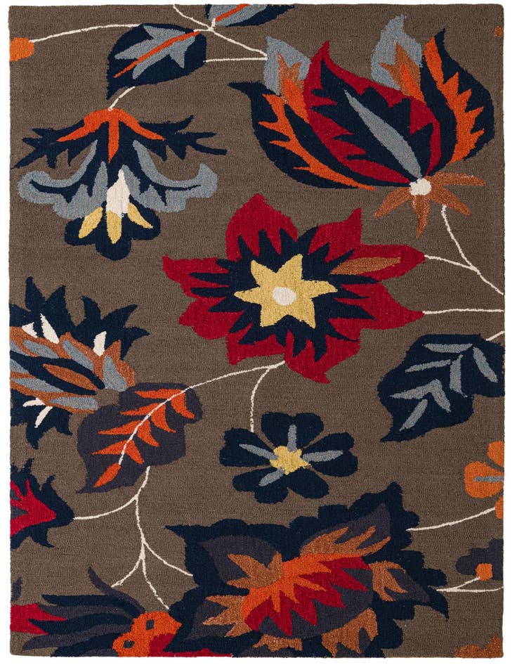 Detail image of 5' 1 x 8' Agra Wool Rug