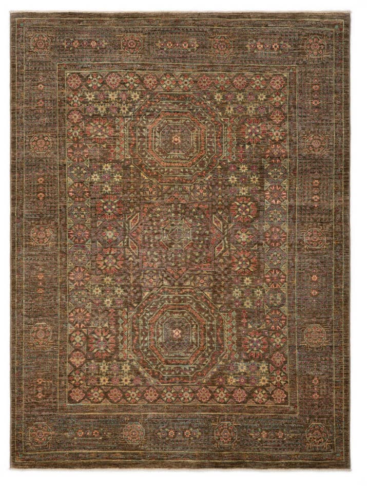 Detail image of 4' 11 x 6' 5 Hand Knotted Amina Wool Rug
