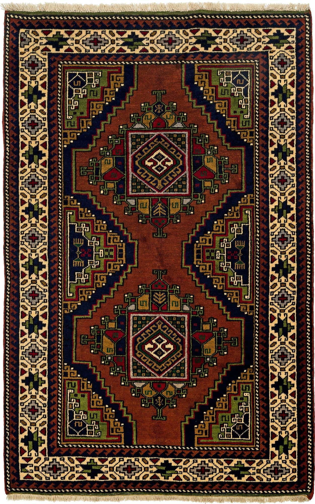 3' 8 x 6' Hand Knotted Anatolian Wool Rug