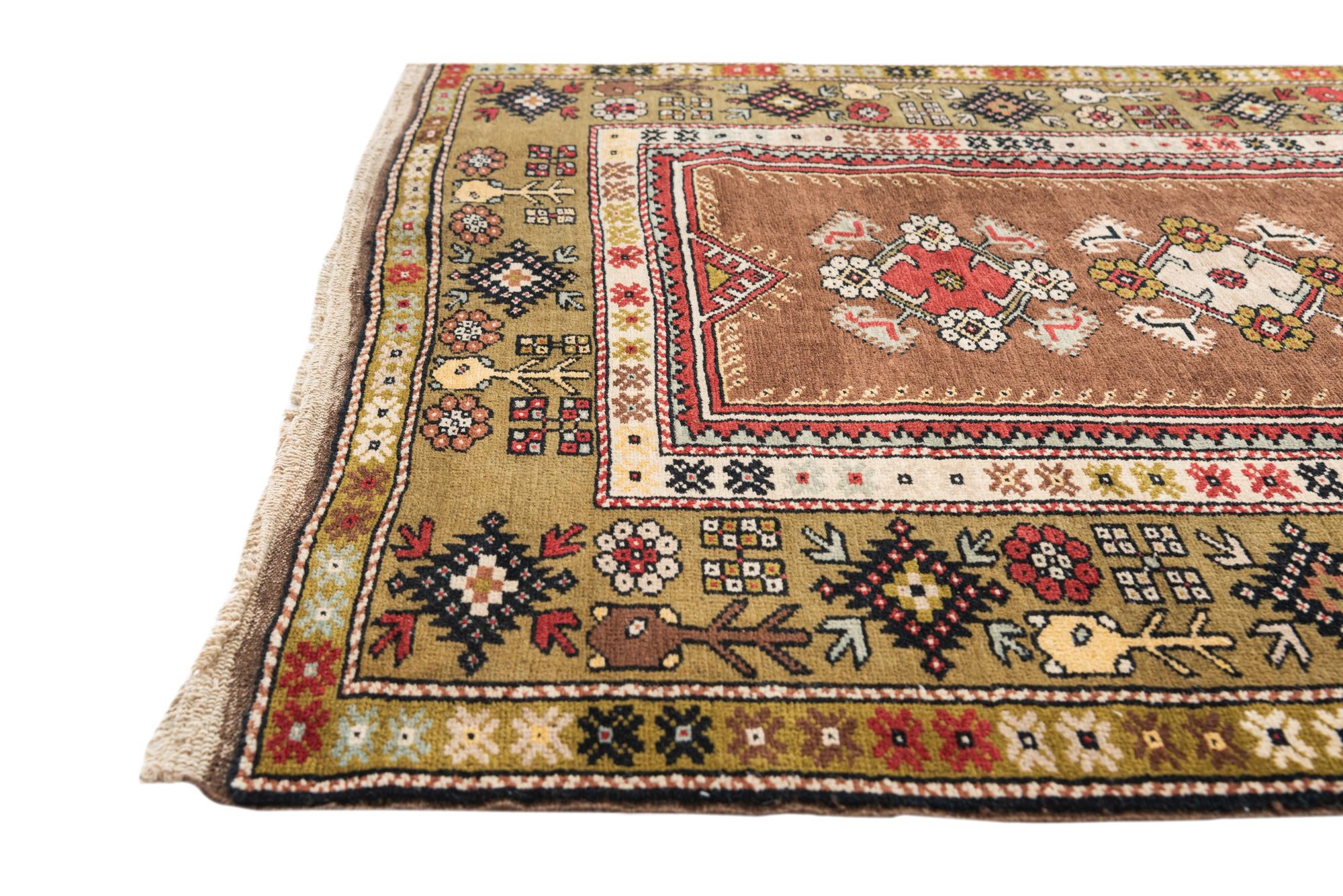 4' 3 x 7' Hand Knotted Anatolian Oriental Wool Rug