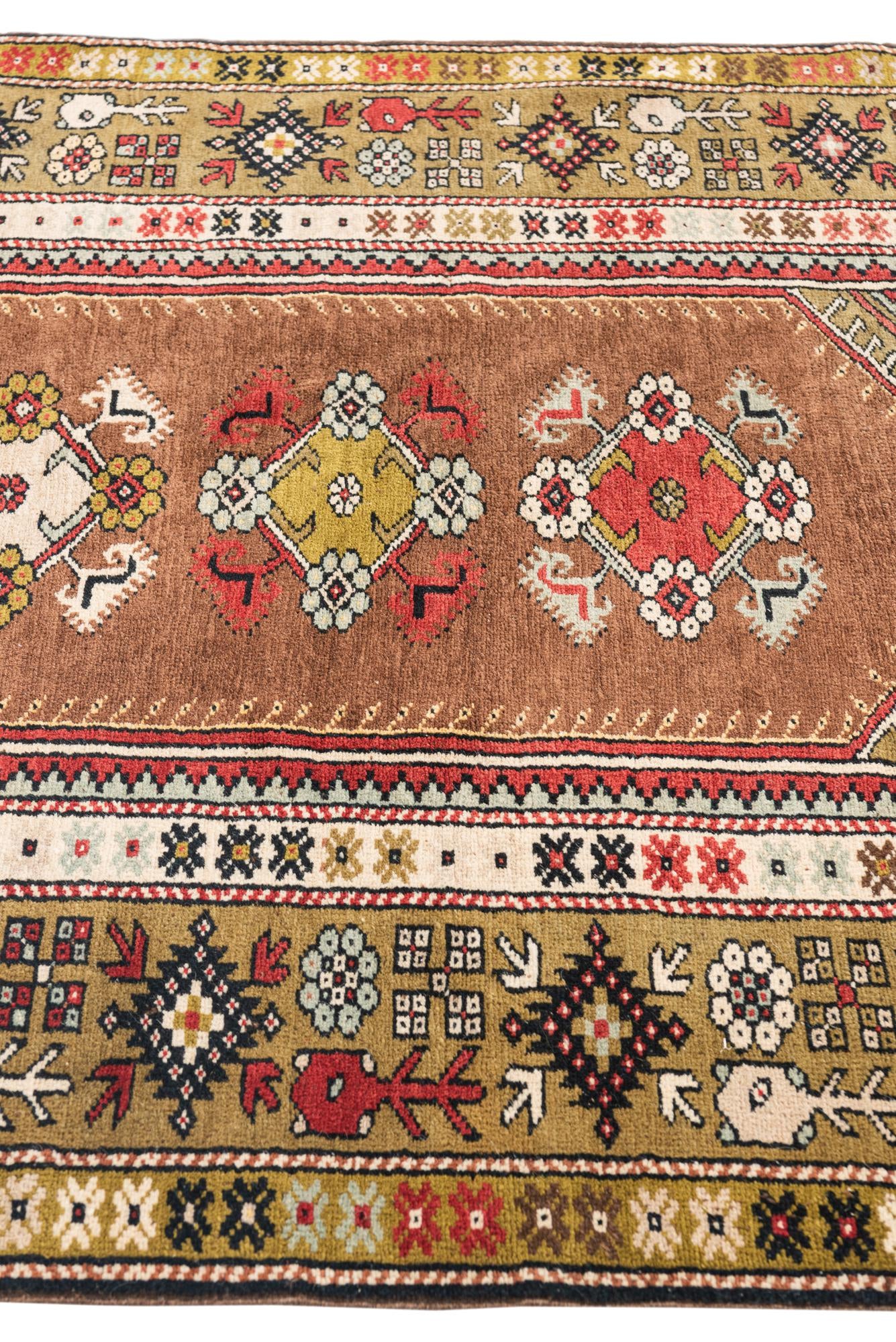4' 3 x 7' Hand Knotted Anatolian Oriental Wool Rug