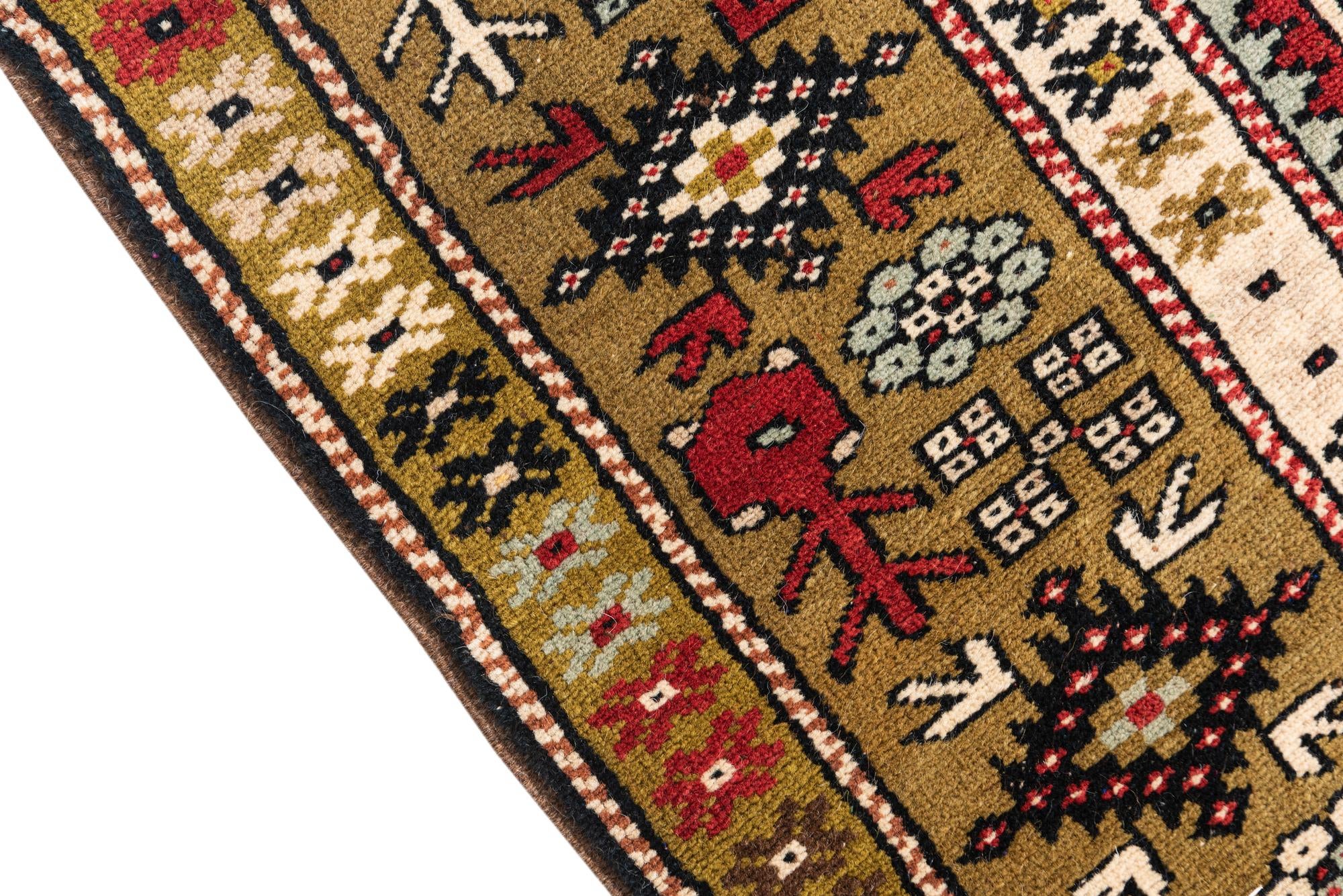 4' 3 x 7' Hand Knotted Anatolian Oriental Wool Rug