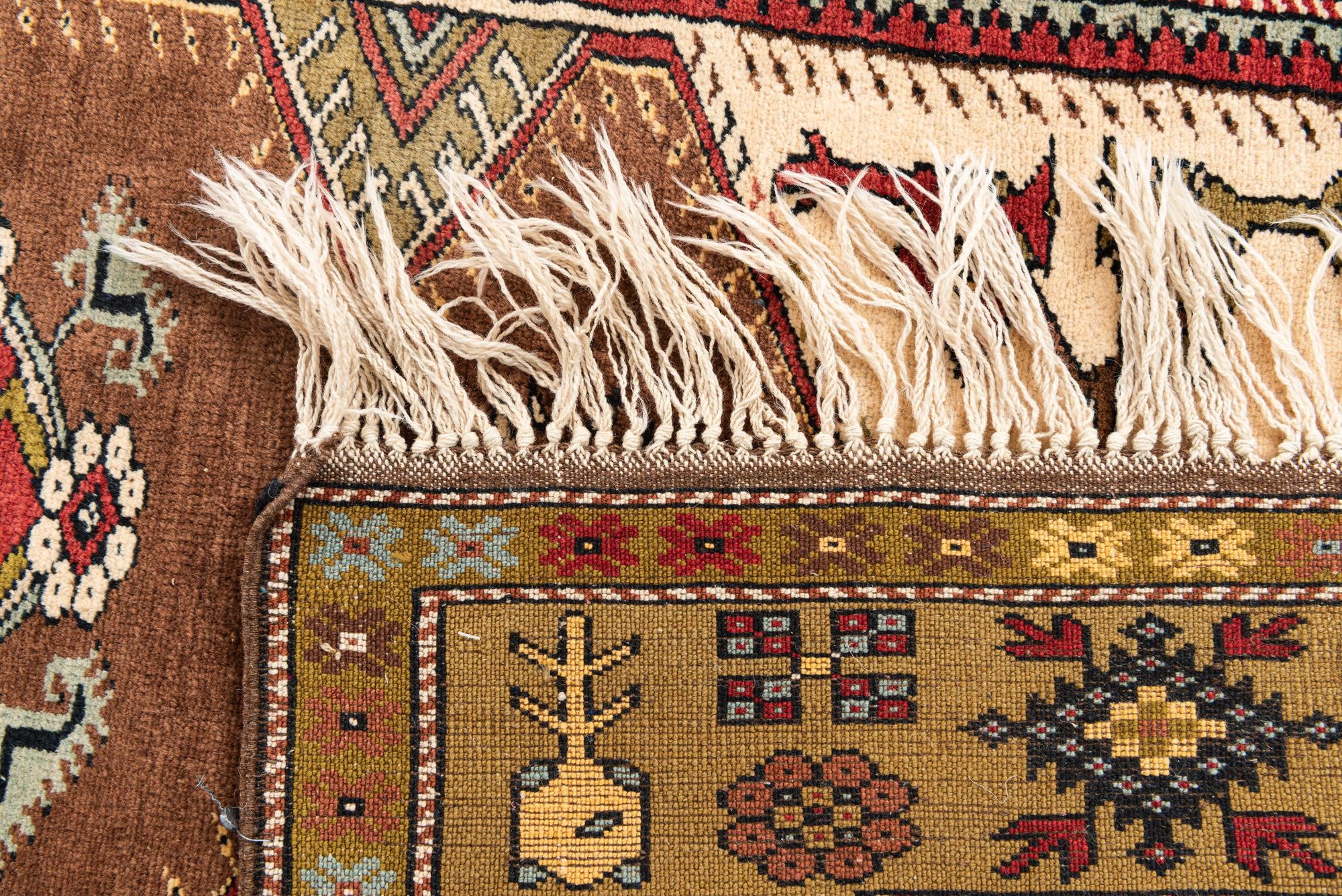 4' 3 x 7' Hand Knotted Anatolian Oriental Wool Rug