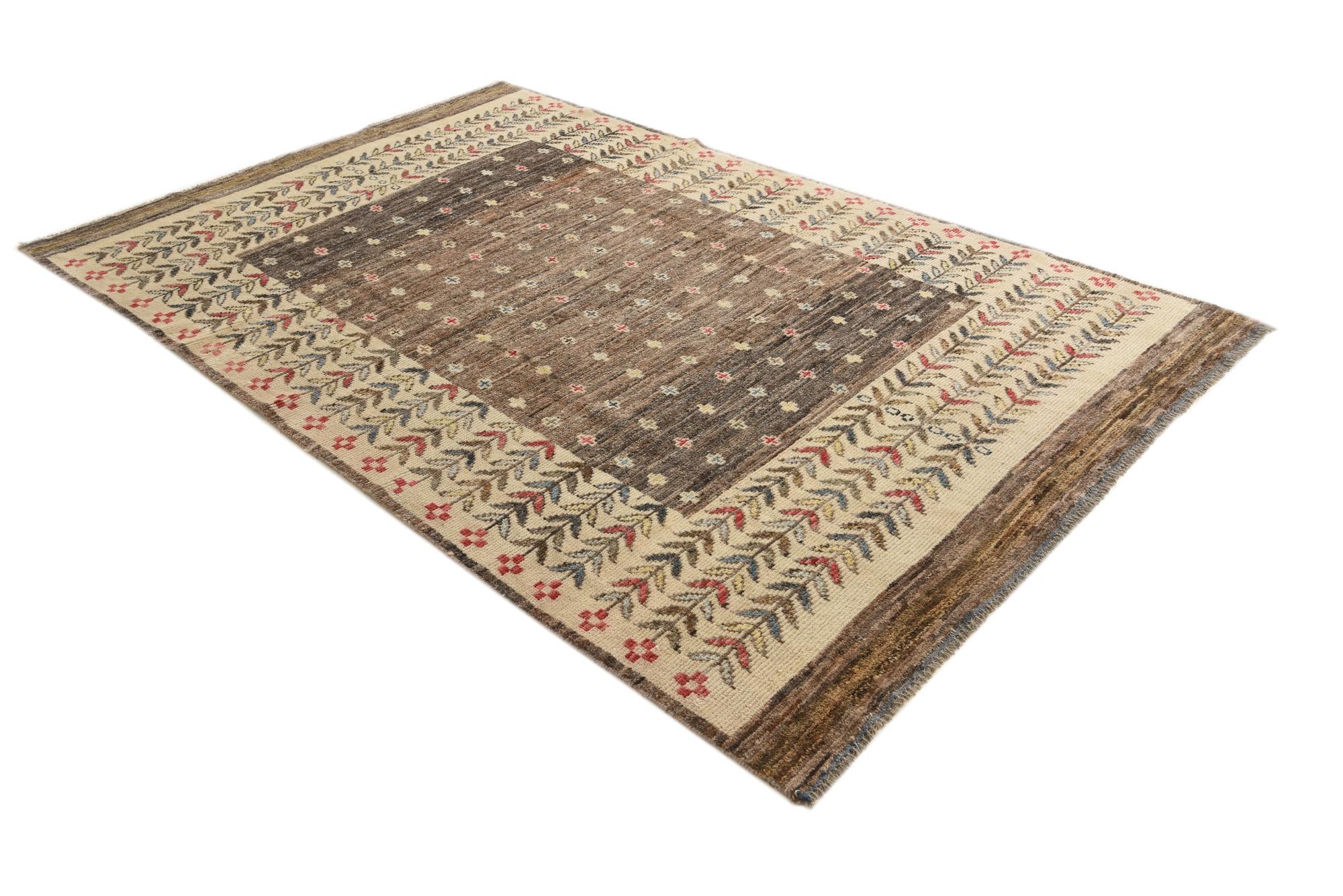 6' 4 x 10' Hand Knotted Ariana Ziegler Wool Rug
