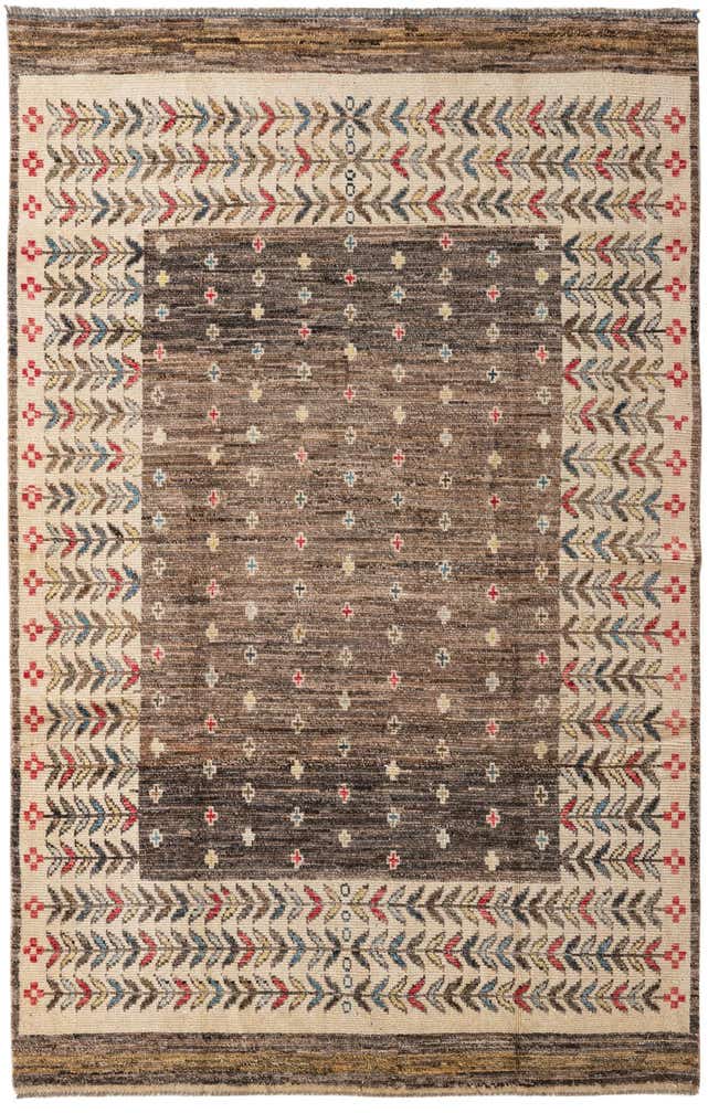 6' 4 x 10' Hand Knotted Ariana Ziegler Wool Rug