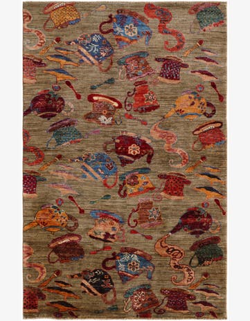 3' 11 x 6' 1 Hand Knotted Ariana Ziegler Rug
