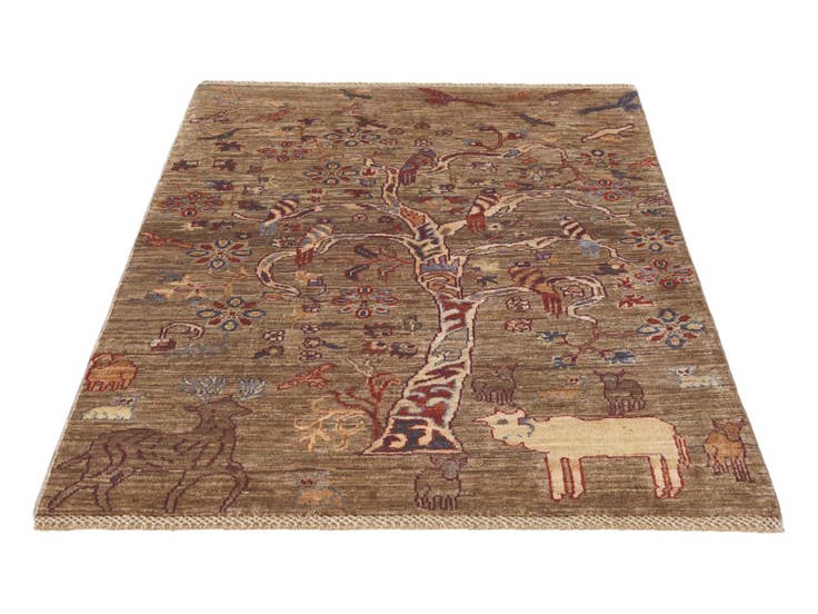Detail image of 3' 5 x 4' 11 Hand Knotted Ariana Ziegler Rug