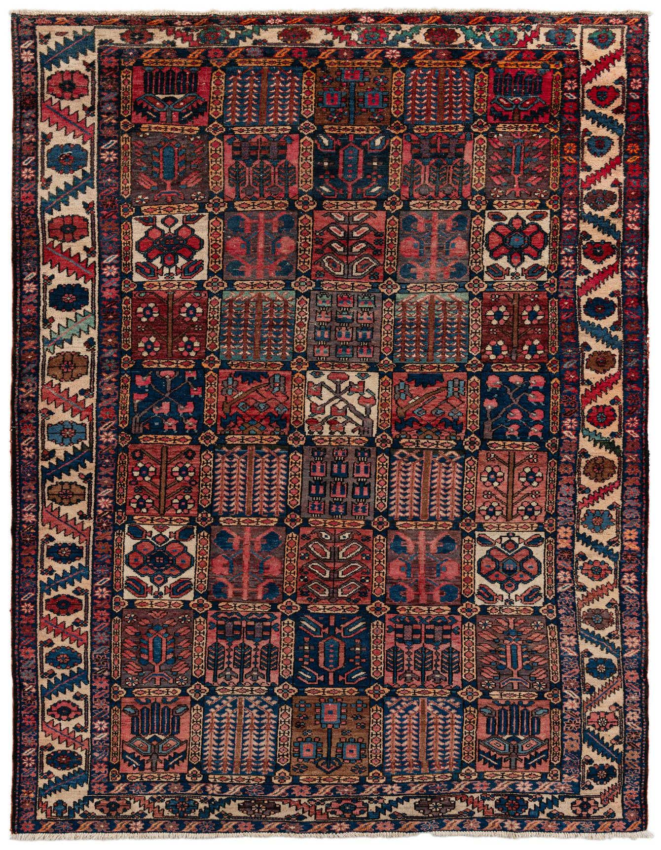 6' 10 x 10' 1 Hand Knotted Bachtiar Persian Wool Rug