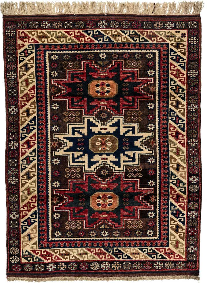 4' x 5' 5 Hand Knotted Balouch Oriental Wool Rug