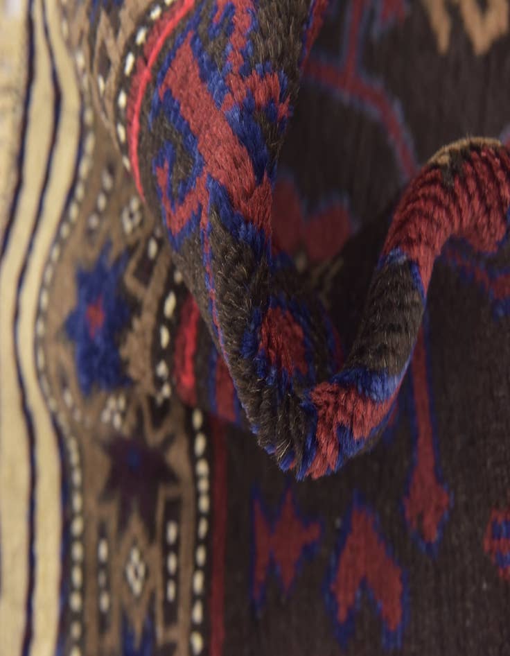 Detail image of 2' 6 x 4' 8 Hand Knotted Balouch Persian Wool Rug