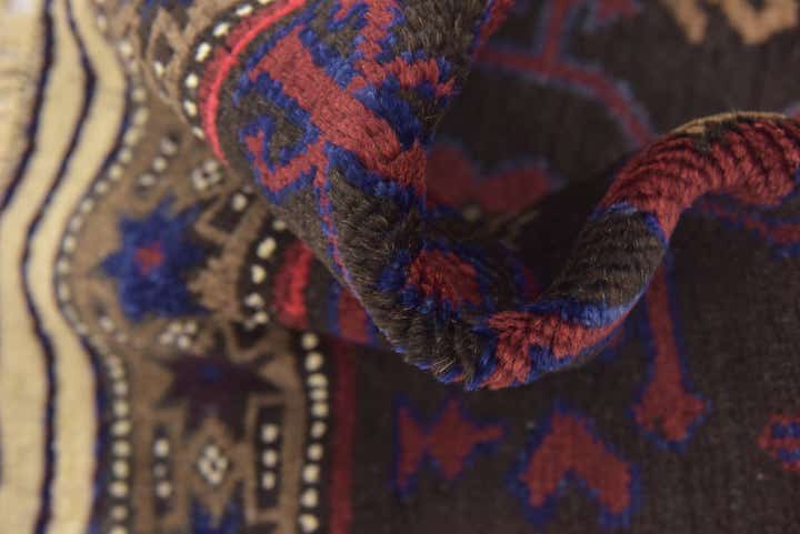 2' 6 x 4' 8 Hand Knotted Balouch Persian Wool Rug