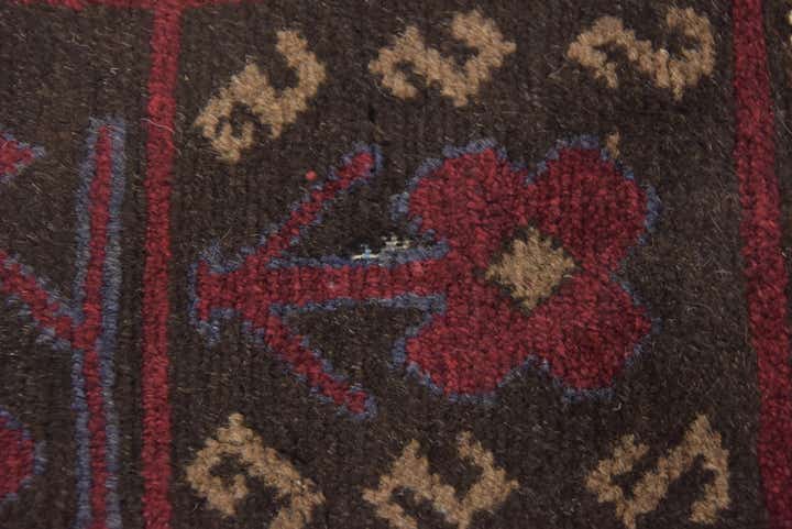 2' 6 x 4' 8 Hand Knotted Balouch Persian Wool Rug