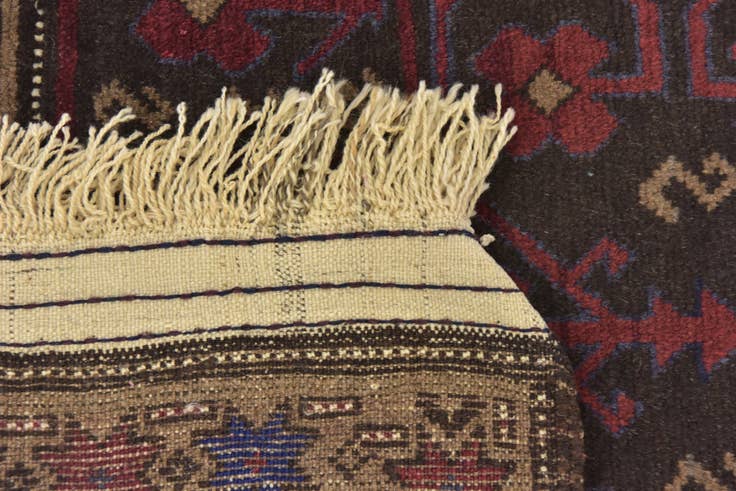 Detail image of 2' 6 x 4' 8 Hand Knotted Balouch Persian Wool Rug