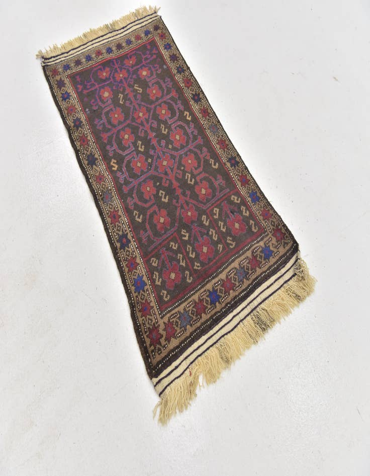 Detail image of 2' 6 x 4' 8 Hand Knotted Balouch Persian Wool Rug