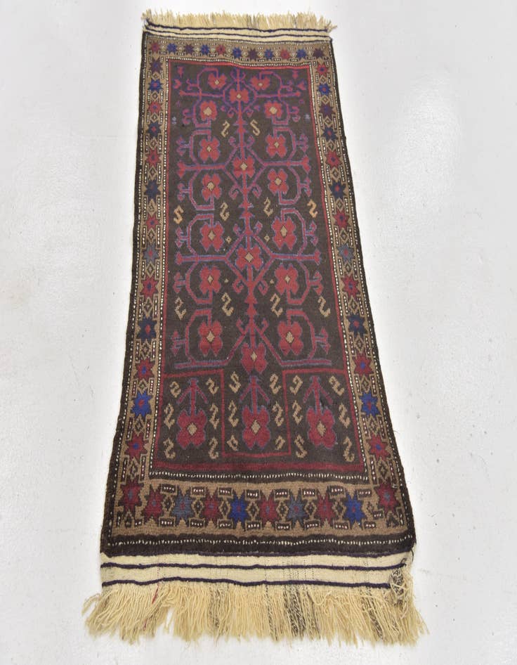 Detail image of 2' 6 x 4' 8 Hand Knotted Balouch Persian Wool Rug