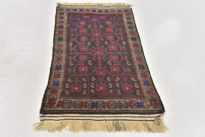 2' 6 x 4' 8 Hand Knotted Balouch Persian Wool Rug