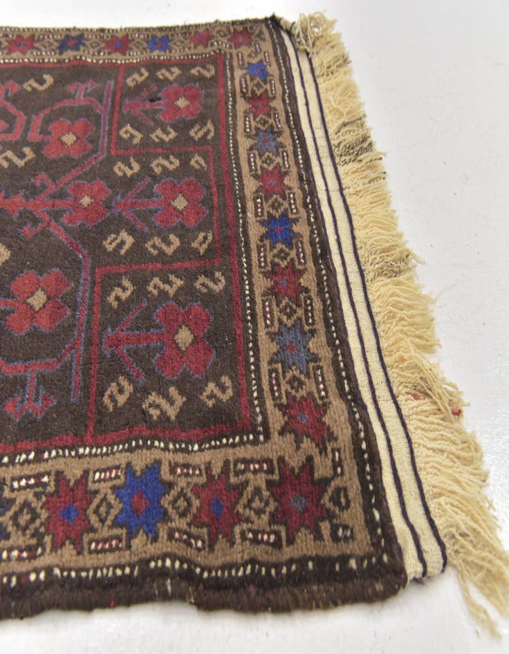 Detail image of 2' 6 x 4' 8 Hand Knotted Balouch Persian Wool Rug