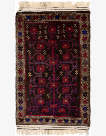 2' 6 x 4' 8 Hand Knotted Balouch Persian Wool Rug