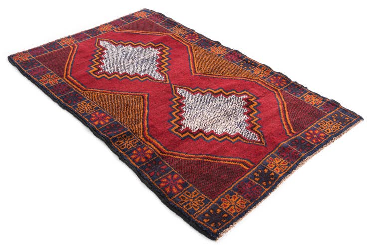 Detail image of 3' x 4' 10 Hand Knotted Balouch Persian Wool Rug