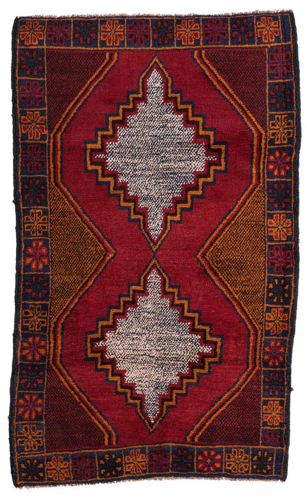 3' x 4' 10 Hand Knotted Balouch Persian Wool Rug