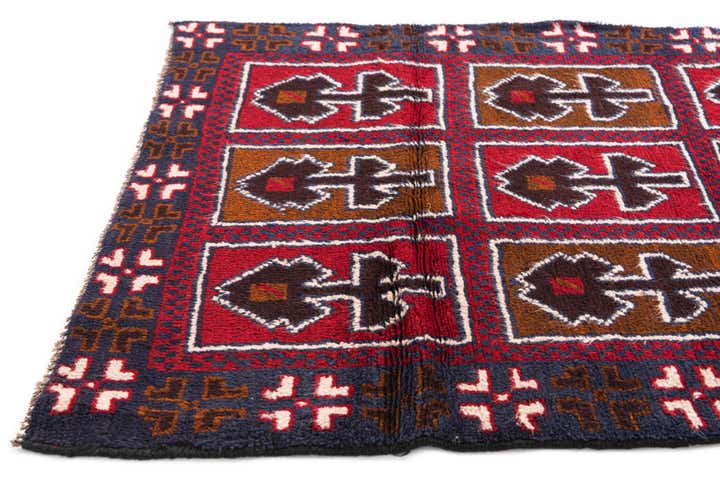 2' 10 x 4' 6 Hand Knotted Balouch Persian Wool Rug