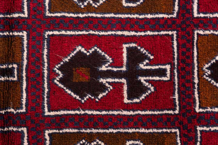 2' 10 x 4' 6 Hand Knotted Balouch Persian Wool Rug