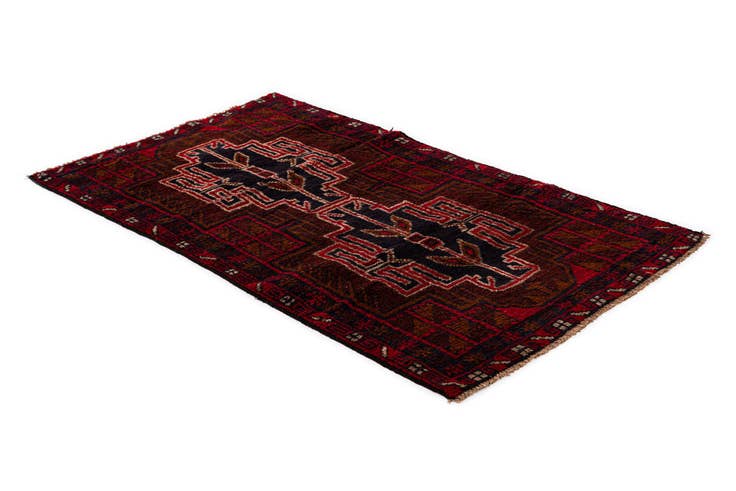 Detail image of 2' 9 x 4' 10 Hand Knotted Balouch Persian Wool Rug