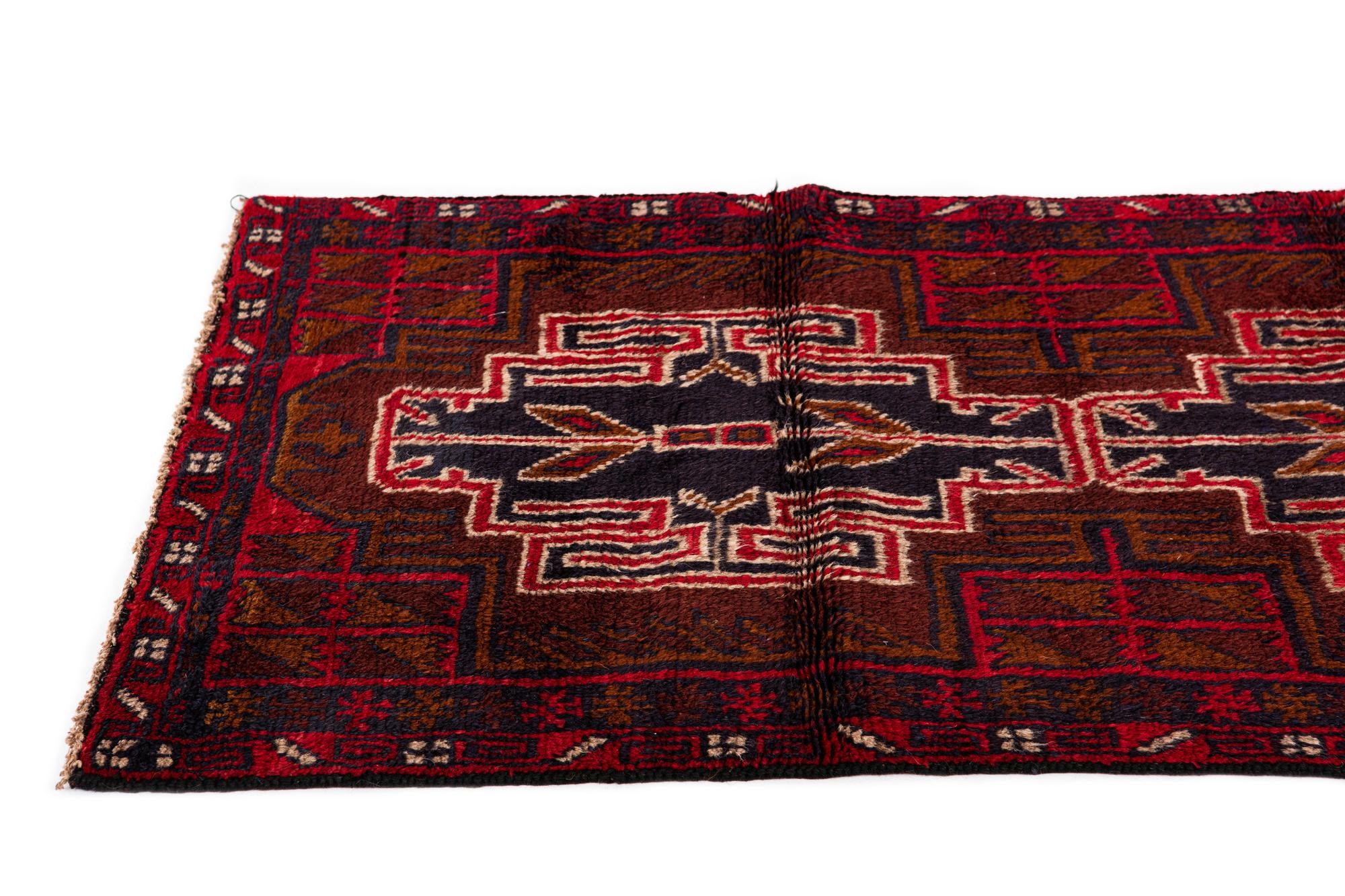 2' 9 x 4' 10 Hand Knotted Balouch Persian Wool Rug