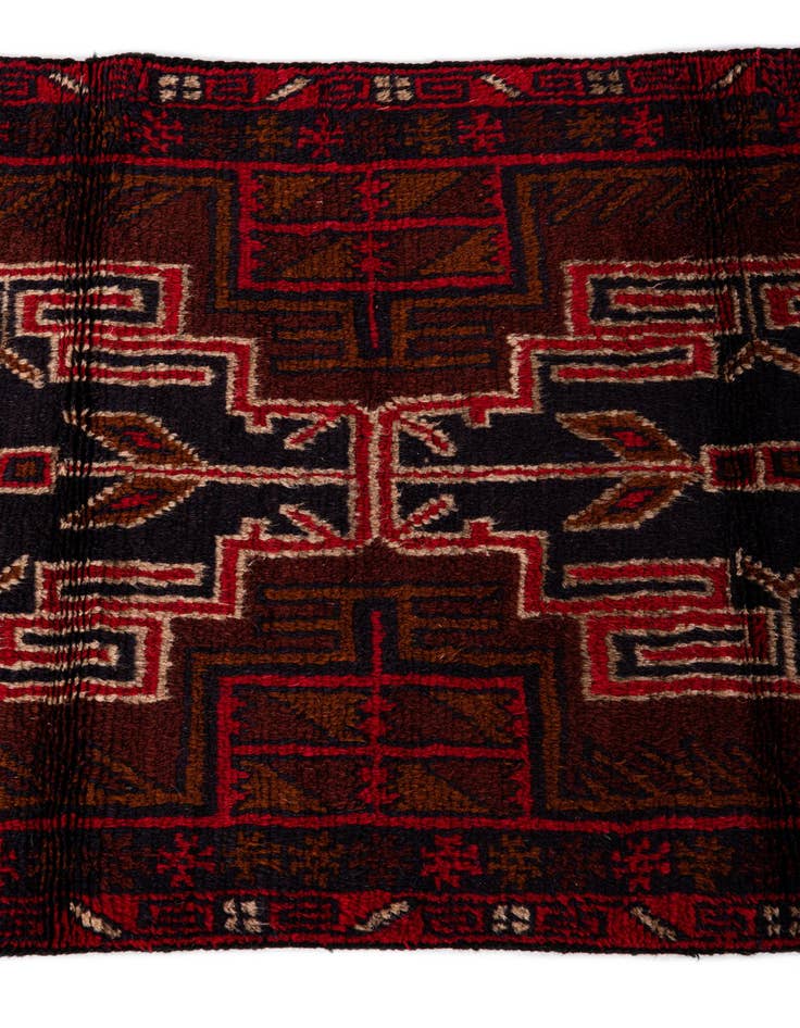 Detail image of 2' 9 x 4' 10 Hand Knotted Balouch Persian Wool Rug
