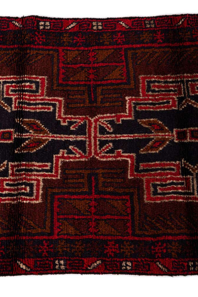 2' 9 x 4' 10 Hand Knotted Balouch Persian Wool Rug