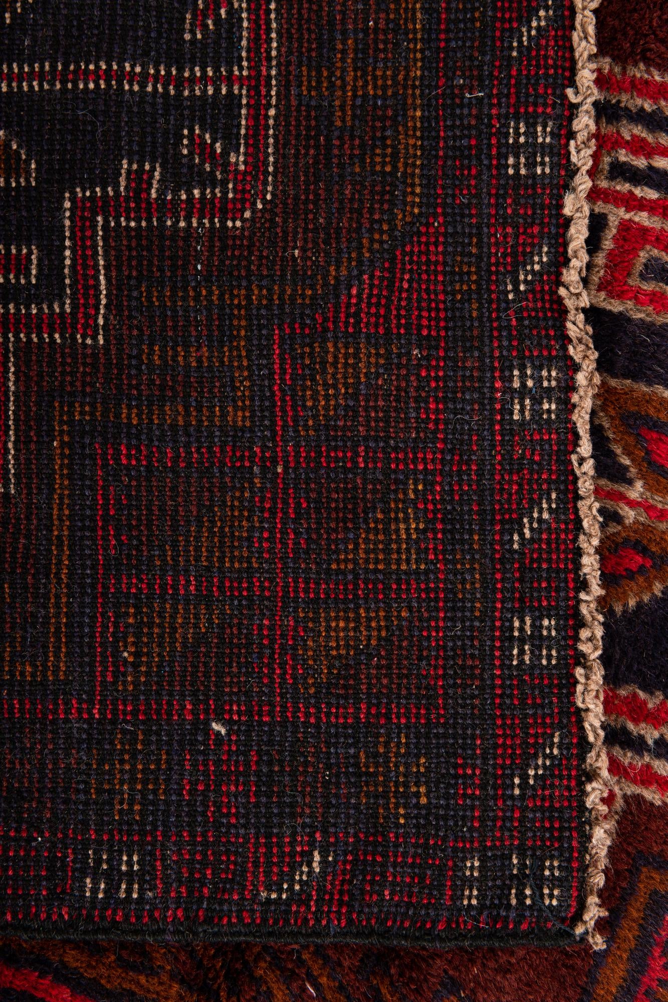 2' 9 x 4' 10 Hand Knotted Balouch Persian Wool Rug
